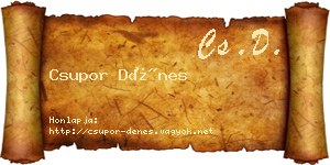 Csupor Dénes névjegykártya